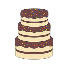 kids drawing party cakes cartoon isolated