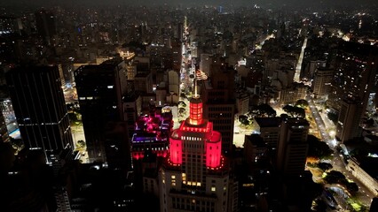 Altino Arantes Building At Sao Paulo In Brazil. Highrise Buildings Landscape. Downtown Cityscape....
