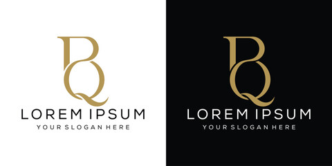 initial letter BQ elegant design logo, luxury serif font vector graphic concept