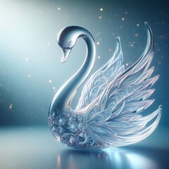 Glass Sculpture Swan A majestic swan crafted from delicate glass