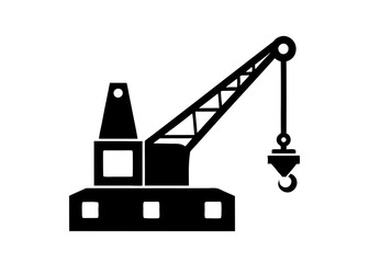 Crane Silhouette on a white background.