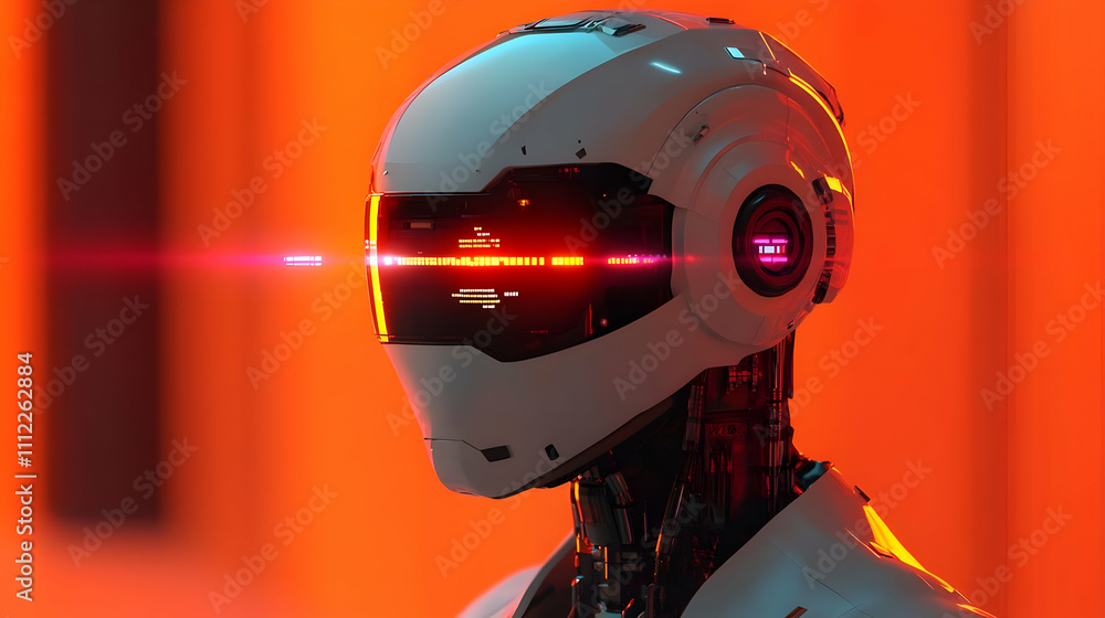 Poster advanced robot design: exploring futuristic ai technology with innovative features and sleek aesthet