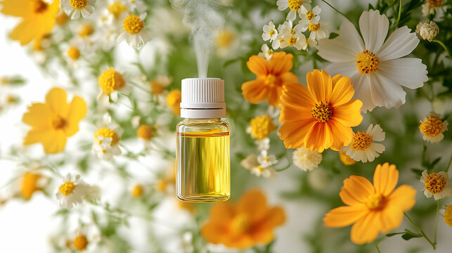 Aromatherapy Harmony: Floating Essential Oil Diffuser with Blooming Flowers