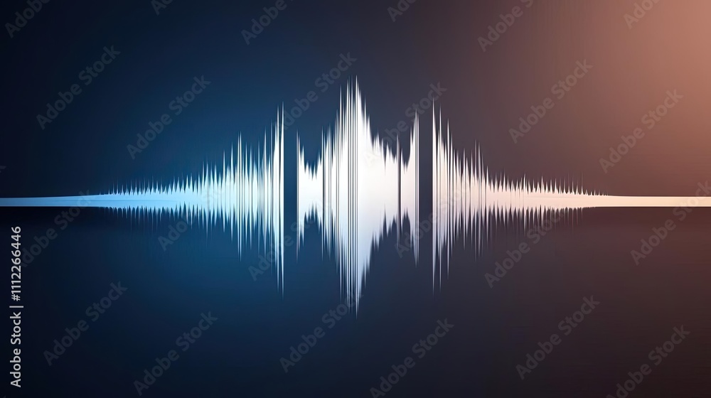 Poster abstract sound wave illustration on a dark background, showcasing audio visualization.
