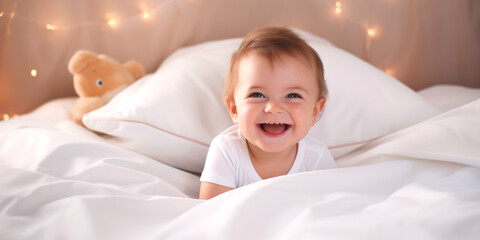 one and a half year old child portrait Generative AI