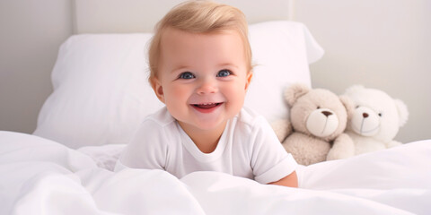 one and a half year old child portrait Generative AI