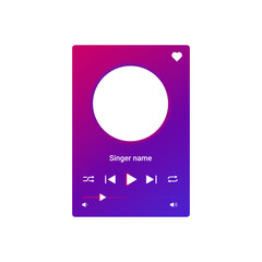 User friendly music player with vibrant colors and buttons for pause, play, and repeat. Ideal for mobile listening and playlist control.