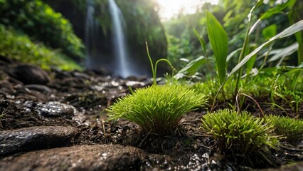 green grass and blue sky