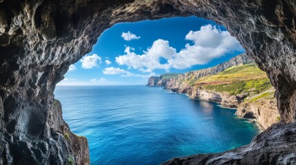 Coastal Cave View: Stunning Seascape
