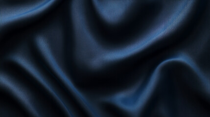Obraz premium Dark blue fabric with smooth draping texture background and design projects.