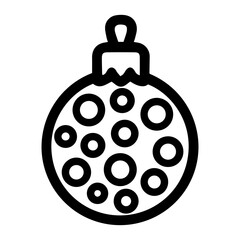 Holiday ornament vector illustration in black and white, isolated against a clean white background. Perfect for festive design projects, decorations, or seasonal themes in minimalist styles