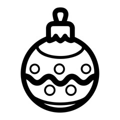 Holiday ornament vector illustration in black and white, isolated against a clean white background. Perfect for festive design projects, decorations, or seasonal themes in minimalist styles