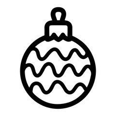 Holiday ornament vector illustration in black and white, isolated against a clean white background. Perfect for festive design projects, decorations, or seasonal themes in minimalist styles