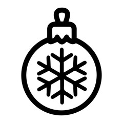Fototapeta premium Holiday ornament vector illustration in black and white, isolated against a clean white background. Perfect for festive design projects, decorations, or seasonal themes in minimalist styles
