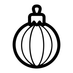 Holiday ornament vector illustration in black and white, isolated against a clean white background. Perfect for festive design projects, decorations, or seasonal themes in minimalist styles
