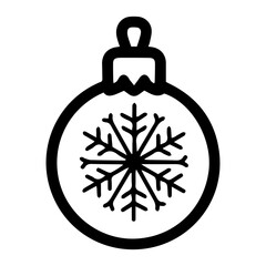 Fototapeta premium Holiday ornament vector illustration in black and white, isolated against a clean white background. Perfect for festive design projects, decorations, or seasonal themes in minimalist styles