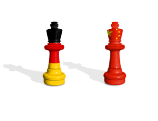 Chess made from China and Germany flags on a transparent background