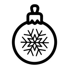 Holiday ornament vector illustration in black and white, isolated against a clean white background. Perfect for festive design projects, decorations, or seasonal themes in minimalist styles