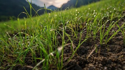 green grass and blue sky