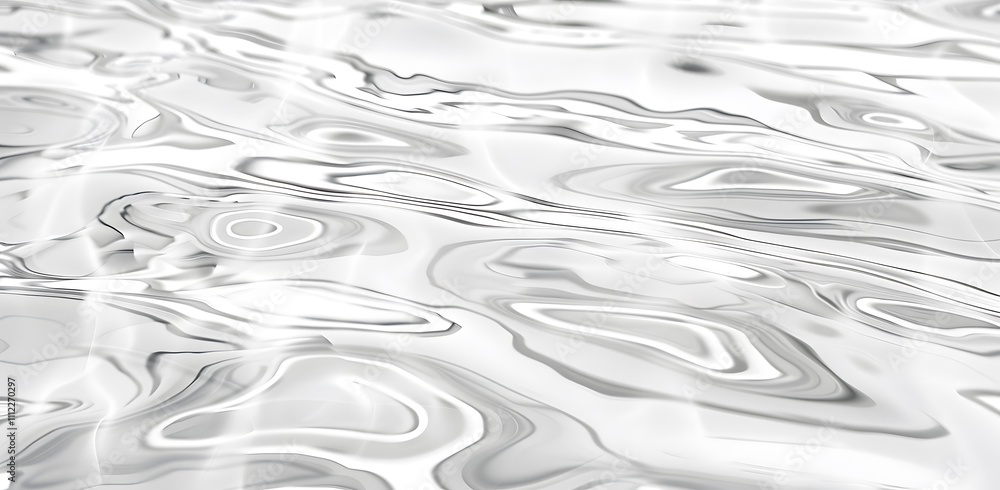 Poster abstract water surface with ripples in shades of white and gray, creating a tranquil effect.