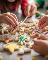 Festive Baking Fun with Children's Hands at Christmas