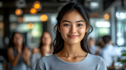 Empowered Businesswoman Inspires Team with Freedom and Choice in Modern Office