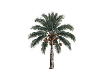 Obraz premium Coconut Palm Tree Illustration