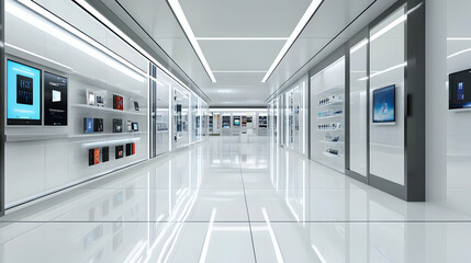 Hallway in a modern electronics store