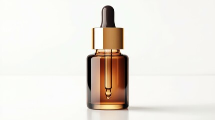 Naklejka premium Glass dropper bottle serum isolated on white background