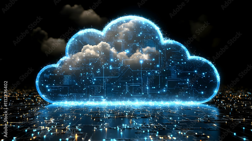 Poster digital cloud: data storage & processing system