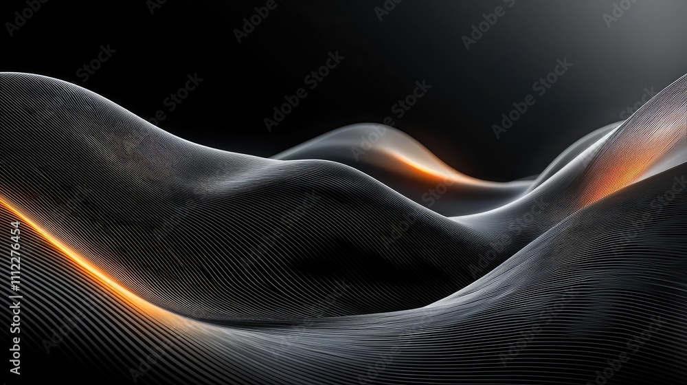 Aufkleber Abstract waves of light and shadow creating a dynamic, flowing pattern.