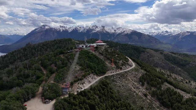 Cerro Otto, Bariloche, Patagonia Argentina aerial footage