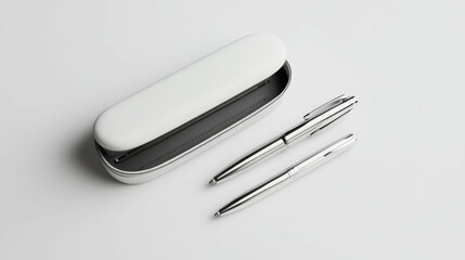 Two Pens with Case Mockup