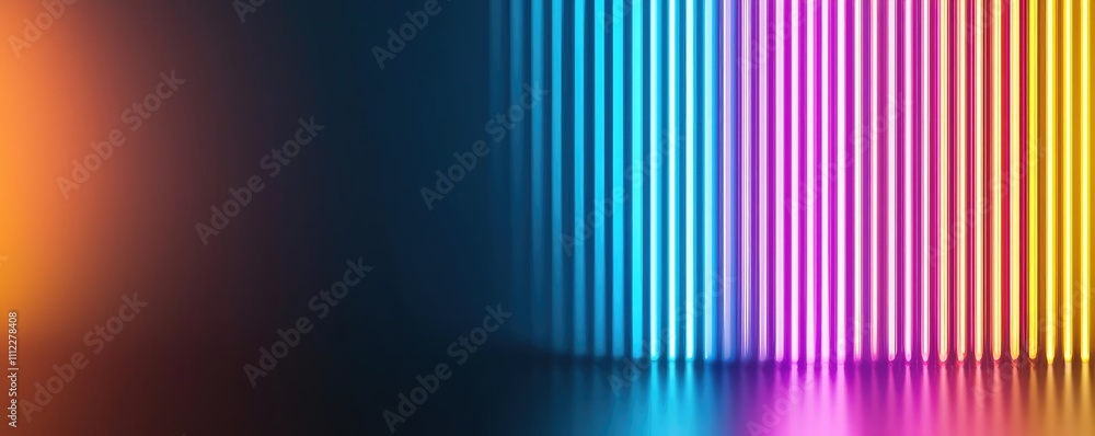 Aufkleber Colorful vertical lines creating a striking visual effect on a dark background.