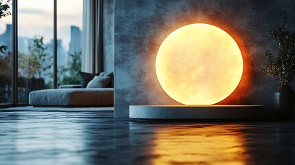 Round signboard blank mockup. 3D rendering