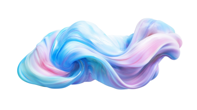 Swirling paint cloud in pastel colors transparent background
