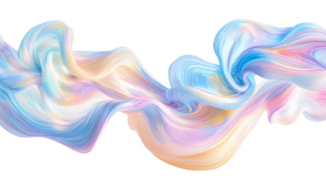 Swirling paint cloud in pastel colors transparent background