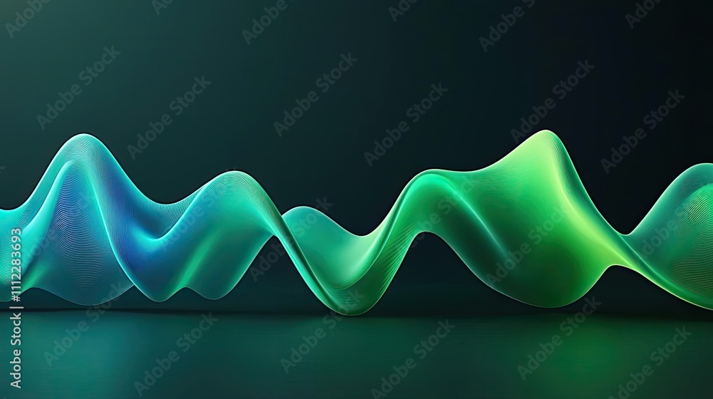 Aufkleber Colorful wave patterns on a smooth gradient background.