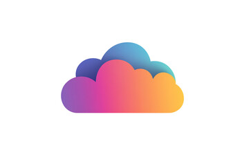 a colorful cloud with a white background