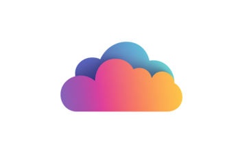 a colorful cloud with a white background