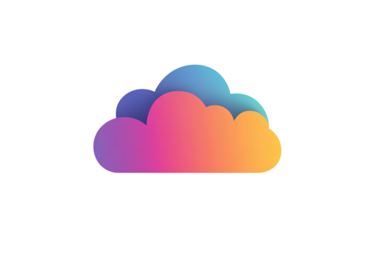 a colorful cloud with a white background