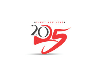 2025 Happy New Year Text Typography Design Element Flyer, Banner Poster Design.