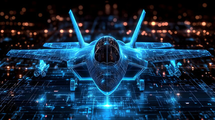 Digital Fighter Jet Design: Advanced Aviation Technology Showcase