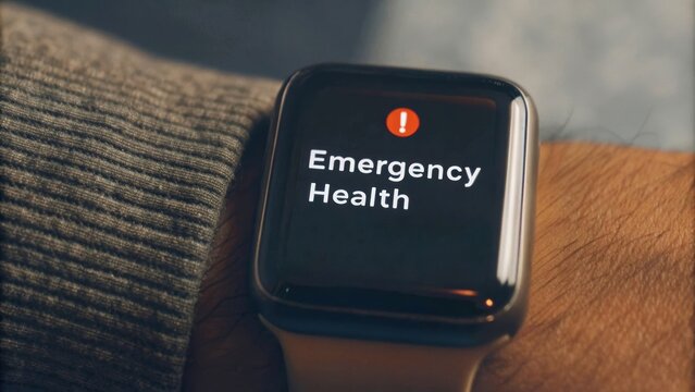 Health warning notification, Emergency health alert on smartwatch