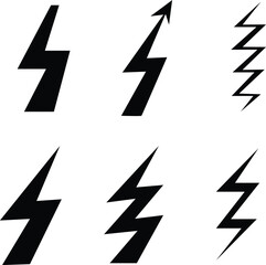 bolt icon set flash  thunder icon