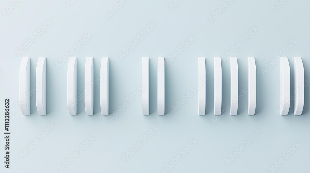 Aufkleber modern abstract shapes arranged in a sleek pattern on a soft blue background.