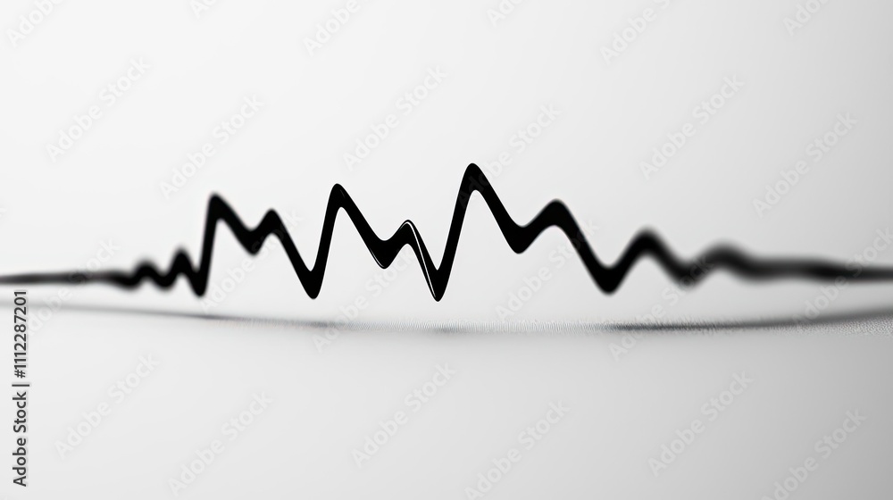 Poster abstract line wave on a white isolated background.