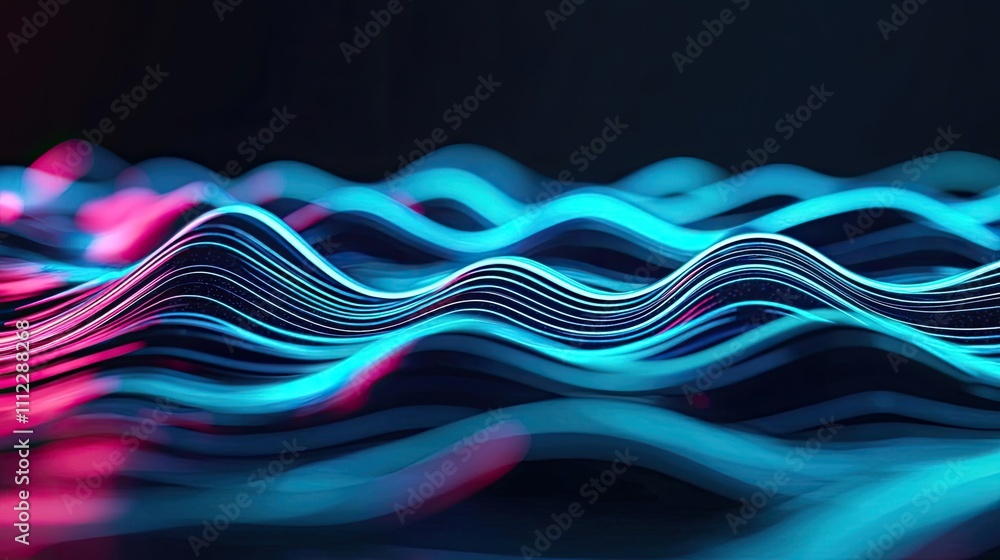 Poster Abstract wave patterns in vibrant colors, showcasing dynamic energy flow.