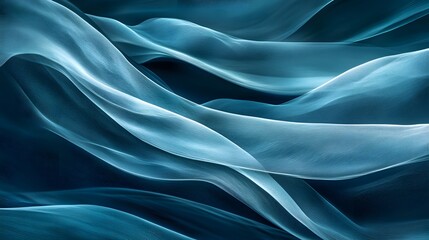 Fototapeta premium Abstract Teal Fabric Draped in Soft Waves