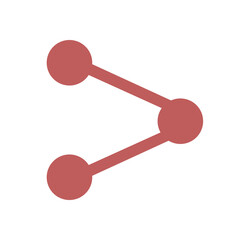 Doodle share icon simple illustration connection that can be used for sticker, book, mandala, scrapbook, icon, decorative, etc. with aesthetic colorful red color